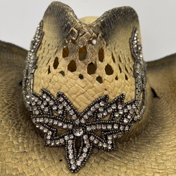 Olive and Pique Rhinestone Paper Rancher Cowboy Hat Country Western Women\'s OS main image 14